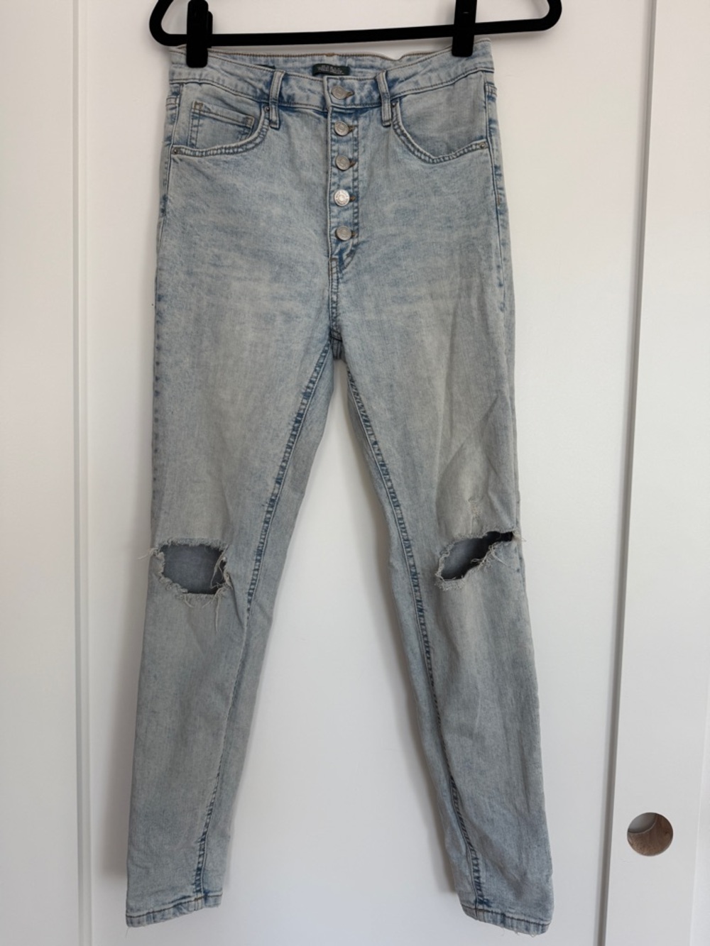 Wild Fable High Waist Skinny Jeans Distressed Light Wash Size 8